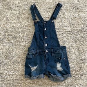 Overalls Jean Distressed Shorts